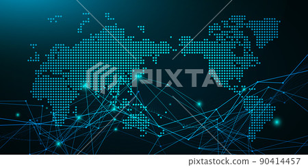 Network and world map technology image 90414457