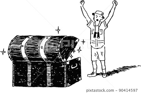 Illustration of the person who discovered the treasure Illustration of the person who discovered the treasure 90414597