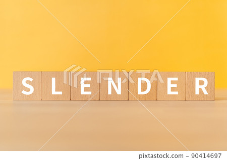 Image of slender slim | Building blocks with "SLENDER" written on them 90414697