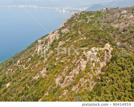 Aerial view of the observatory of Mt. Prince in Tamano City, Okayama Prefecture 90414959