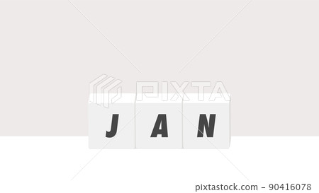 Illustration of a block with the letters JAN-Simple and fashionable January or JAN code abbreviation material Illustration of a block with the letters JAN-Simple and fashionable January or JAN code abbreviation material 90416078