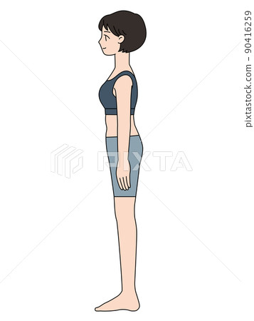 女，側身全身，苗條 90416259
