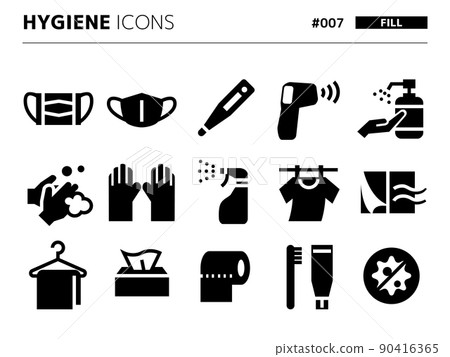 Hygiene-related fill-style icon set_007 Hygiene-related fill-style icon set_007 90416365