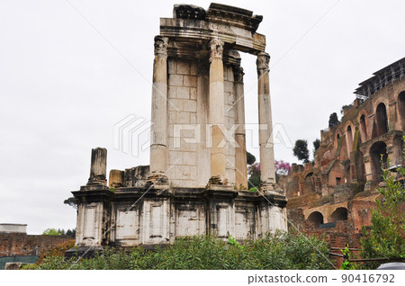 Italy Rome World Heritage Roman Forum Vesta Temple Ruins 90416792