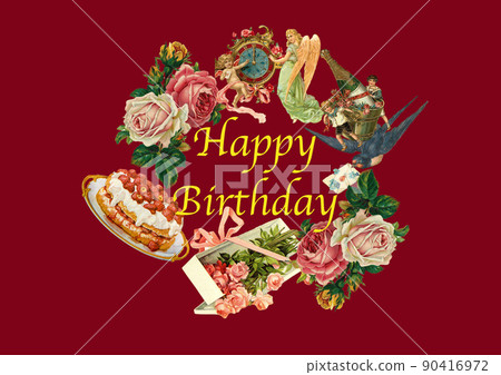 Vintage collage birthday card Vintage collage birthday card 90416972