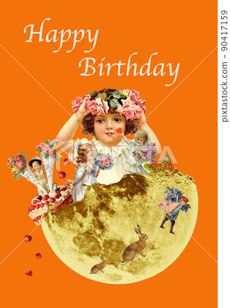 Vintage collage birthday card Vintage collage birthday card 90417159