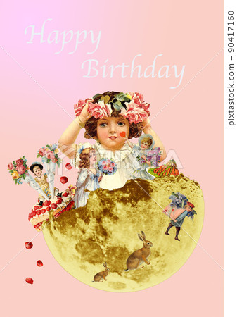 復古拼貼生日賀卡 復古拼貼生日賀卡 90417160