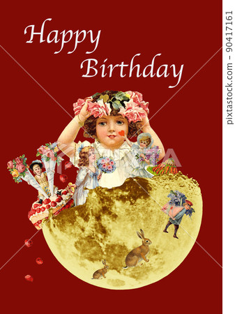 Vintage collage birthday card Vintage collage birthday card 90417161