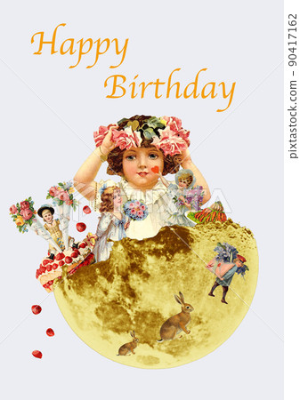 Vintage collage birthday card Vintage collage birthday card 90417162