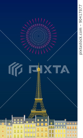 埃菲爾鐵塔遊覽埃菲爾煙花城市景觀巴黎 埃菲爾鐵塔遊覽埃菲爾煙花城市景觀巴黎 90417877