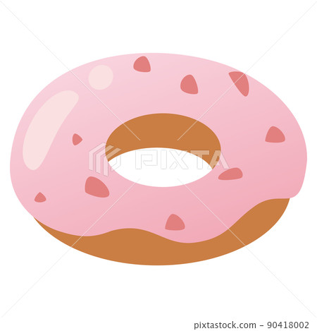 Strawberry chocolate donut illustration (vector) 90418002