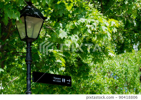 Street lantern wc city public architecture outdoor old light post, from retro sky in vintage for blue tower, view copenhagen. Antique englischer munich, 90418806