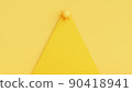 Sun with sunlight on yellow background.Colorful summer minimal background with copy space.3D Rendering Illustration. 90418941
