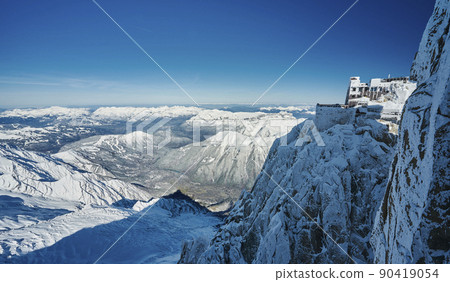 Landscape of Aiguille du Midi, Chamonix Mont Blanc valley, France 90419054