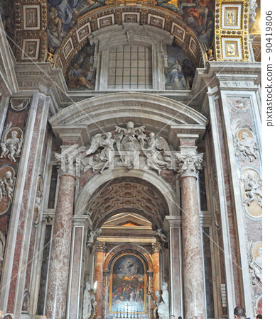 Italy Rome World Heritage Vatican City St. Peter's Basilica Chancel Altarpiece Transfiguration of Christ 90419806