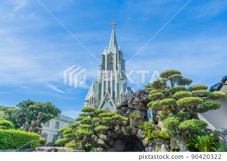 《Nagasaki Prefecture》 Hirado Xavier Memorial Church in fine weather Hirado City 90420322