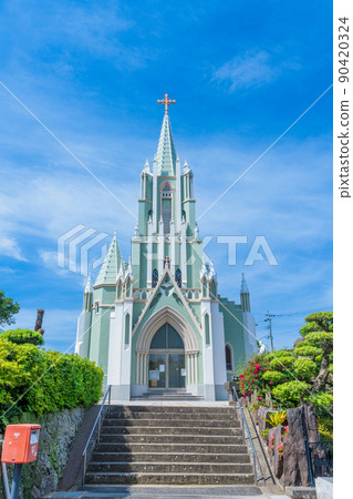 《Nagasaki Prefecture》 Hirado Xavier Memorial Church in fine weather Hirado City 《Nagasaki Prefecture》 Hirado Xavier Memorial Church in fine weather Hirado City 90420324