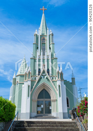 《Nagasaki Prefecture》 Hirado Xavier Memorial Church in fine weather Hirado City 《Nagasaki Prefecture》 Hirado Xavier Memorial Church in fine weather Hirado City 90420326