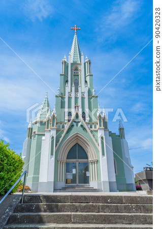 《Nagasaki Prefecture》 Hirado Xavier Memorial Church in fine weather Hirado City 90420328