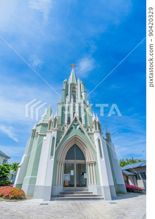 《Nagasaki Prefecture》 Hirado Xavier Memorial Church in fine weather Hirado City 《Nagasaki Prefecture》 Hirado Xavier Memorial Church in fine weather Hirado City 90420329