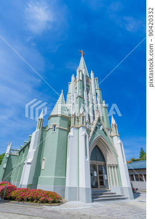 《Nagasaki Prefecture》 Hirado Xavier Memorial Church in fine weather Hirado City 《Nagasaki Prefecture》 Hirado Xavier Memorial Church in fine weather Hirado City 90420332