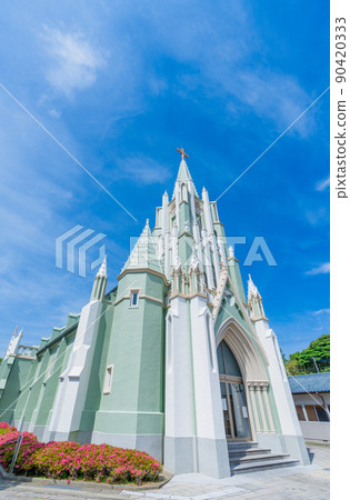 《Nagasaki Prefecture》 Hirado Xavier Memorial Church in fine weather Hirado City 《Nagasaki Prefecture》 Hirado Xavier Memorial Church in fine weather Hirado City 90420333
