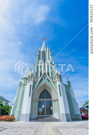 《Nagasaki Prefecture》 Hirado Xavier Memorial Church in fine weather Hirado City 《Nagasaki Prefecture》 Hirado Xavier Memorial Church in fine weather Hirado City 90420337