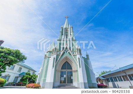 《Nagasaki Prefecture》 Hirado Xavier Memorial Church in fine weather Hirado City 90420338