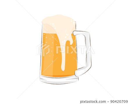 裝滿氣泡的啤酒杯 90420709