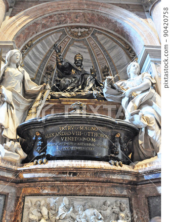Italy Rome World Heritage Vatican City St. Peter's Basilica Monument of Qualexander VIII 90420758