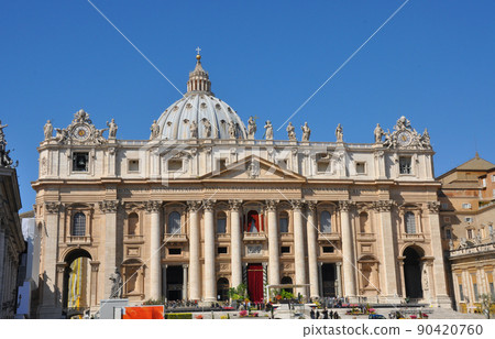 意大利羅馬世界遺產梵蒂岡城聖彼得廣場大教堂聖彼得大教堂法薩 意大利羅馬世界遺產梵蒂岡城聖彼得廣場大教堂聖彼得大教堂法薩 90420760
