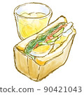 Fashionable sandwich (with drink) 90421043