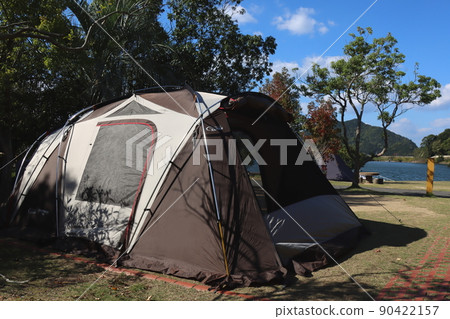 Scenery of camping at Oike Auto Campsite in Kagawa Prefecture Scenery of camping at Oike Auto Campsite in Kagawa Prefecture 90422157