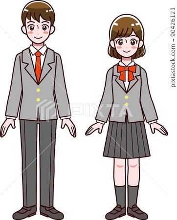 西裝外套制服的男人和女人的插圖 西裝外套制服的男人和女人的插圖 90426121