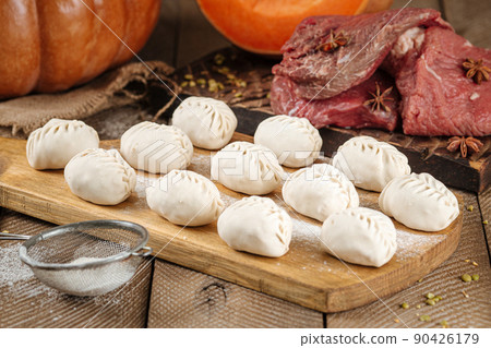 Semi finished manti dumplings 90426179
