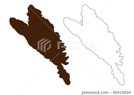 Zlarin island (Republic of Croatia, Adriatic Sea) map vector illustration, scribble sketch Zlarin map 90428694