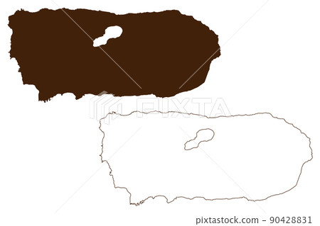 Anatahan Island (Commonwealth of the Northern Mariana Islands, Pacific Ocean, United States of America, USA) map vector illustration, scribble sketch Anatahan map 90428831