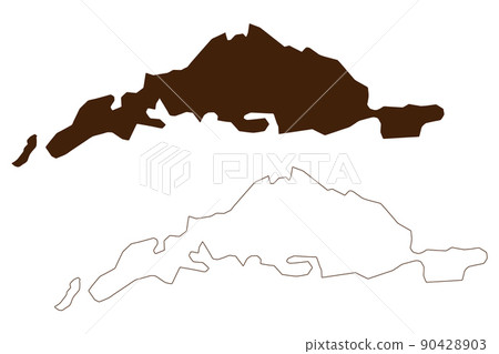 Dyaul island (New Guinea, Pacific Ocean, Bismarck Archipelago) map vector illustration, scribble sketch Djaul map 90428903