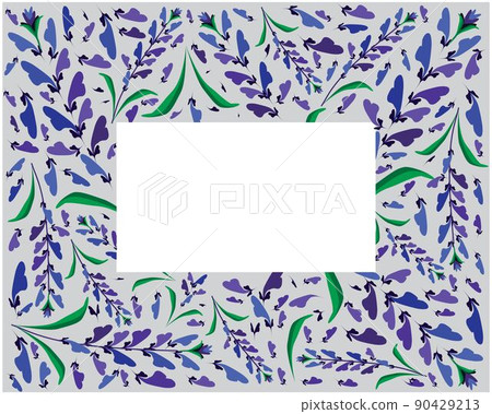 Blue Sage Flowers or Salvia Sclarea Flower Frame 90429213