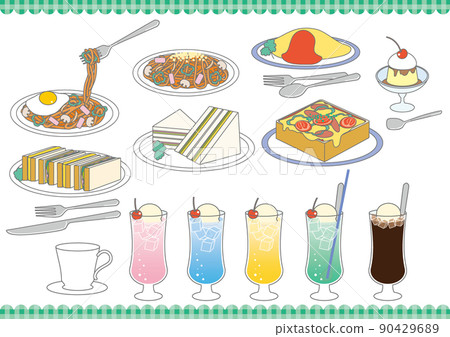 咖啡店菜單插圖集 90429689