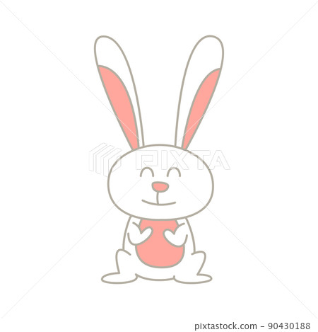 cute animal of rabbit on cartoon version-插圖素材 [90430188] - PIXTA圖庫