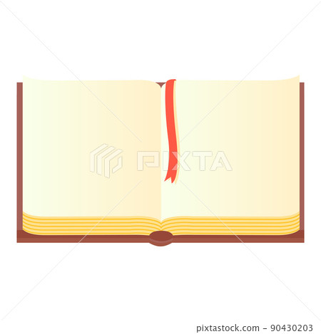 Cartoon opened book with blank pages vector isolated object Cartoon opened book with blank pages vector isolated object 90430203
