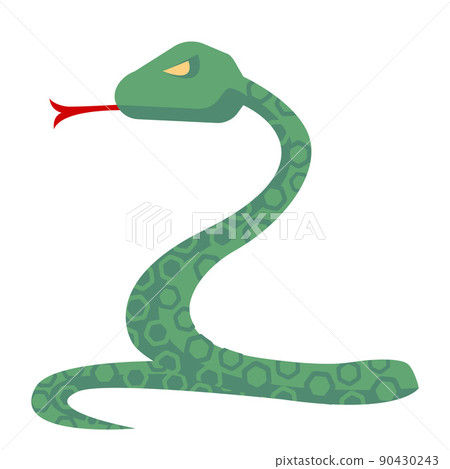 Cartoon animal green poison snake vector isolated object illustration 90430243