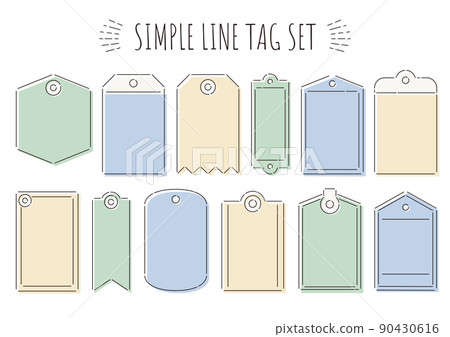 一組簡單的線標籤和價格標籤 一組簡單的線標籤和價格標籤 90430616