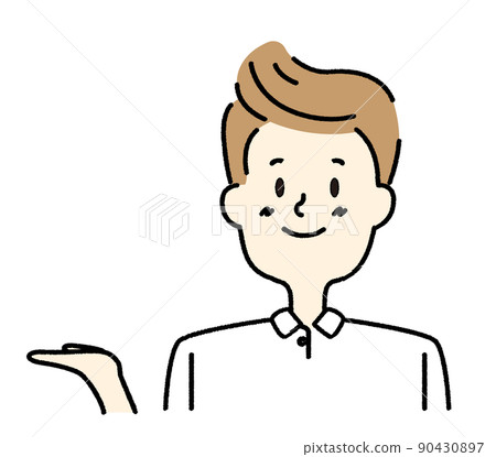 A man's shop clerk who guides with a smile 90430897