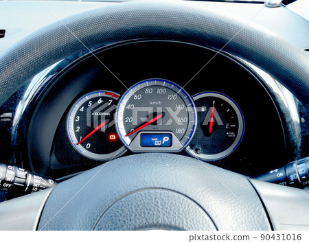 Meter seen from the driver's seat of a passenger car 90431016