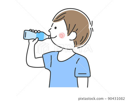 Illustration of a man hydrating - Stock Illustration [90431082] - PIXTA