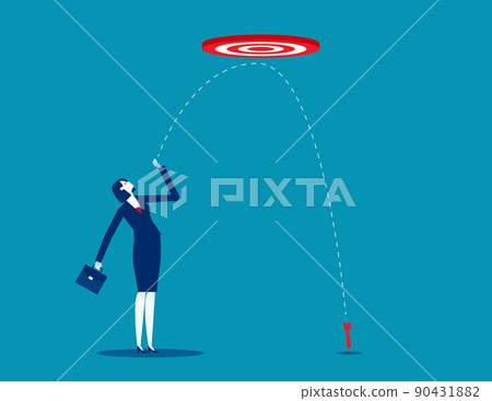 Miss target. Business cartoon vector illustration concept 90431882