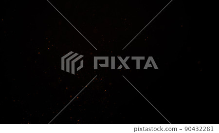 sparks like particles floating in air over black background 90432281