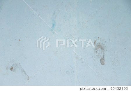 dirty stain on wall from kid playing mud and touch the wall for cleaning concept 90432593